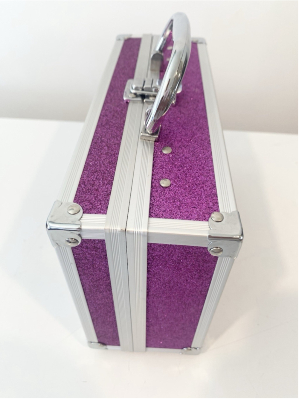 Bratz Townley Girl Makeup Train Case Purple Glitter Vanity Storage Case Only - Picture 6 of 9